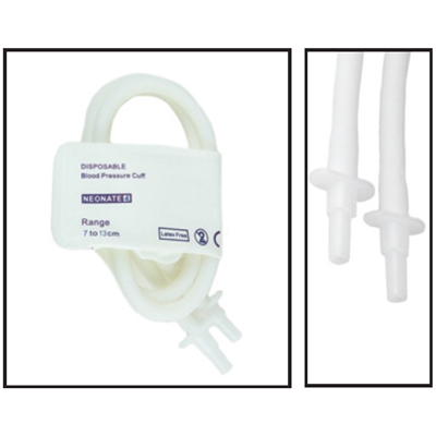 NiBP Disposable Cuff Double Tube Neonate Size 4 (7-13cm) - TPU (Box of 10)