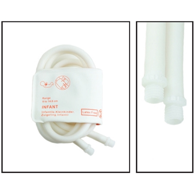 PacMed Cables NiBP Double Tube Tube 9CM-14.8CM / 3.5IN-14.8IN Infant Disposable TPU Blood Pressure Cuff Box of 5