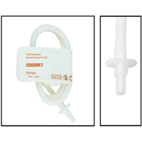 PacMed Cables NiBP Single Tube 3CM-6CM / 1.2IN-2.4IN Neonatal Disposable Soft Fiber Blood Pressure Cuff Box of 10