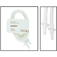 NiBP Disposable Cuff Double Tube Neonate Size 5 (8-15cm) - Soft Fiber (Box of 10)