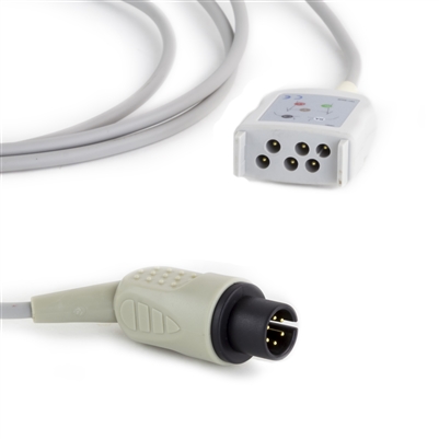 Nihon Kohden ECG Trunk Cable 6 Pin to Dual 5 Pin Lead Wire Connector Nihon Kohden Compatible