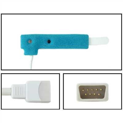 BCI Disposable Neonatal / Adult Non-Adhesive Multi-Site Wrap SpO2 Sensors DB9 9 Pin Connector 1.5FT/.5M Cable BCI Compatible 24pk