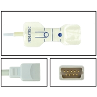 Datascope Disposable Pediatric Foam Adhesive Finger Wrap SpO2 Sensors DB9 9 Pin Connector 1.5FT/.5M Cable Datascope Compatible 24pk
