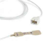 Nellcor Compatible Oxismart Oxisensor II Disposable Pediatric Textile Adhesive Finger Wrap SpO2 Sensors Oxismart DB9 9 Pin Connector 1.5FT/.5M Cable D-20 Comparable 24pk