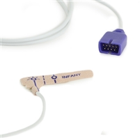 Nellcor Compatible OxiMax Disposable Infant Textile Adhesive Digit Wrap SpO2 Sensors OxiMax DB9 9 Pin Connector 1.5FT/.5M Cable MAXI Comparable 24pk