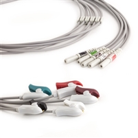 AAMI 5 Lead Single (Din) ECG Leadwires - Grabber