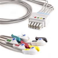GE Datex-Ohmeda 5 Lead Dual ECG Leadwires - Grabber (IEC)