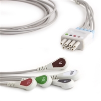 Mindray 7 Pin Single to 5 Pin ECG Telemetry Leadwires - Snap