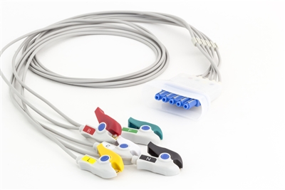 Philips 5 Lead Single Pin ECG Leadwires - Grabber (IEC)