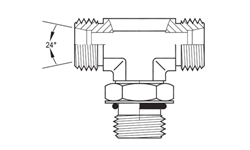 Heavy Duty DIN X Male SAE ORB ADJ Branch Tee - SS