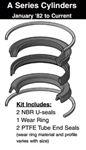 090-KB001-200, PISTON SEAL KIT, 2" BORE, NITRILE / TEFLON (PTFE)