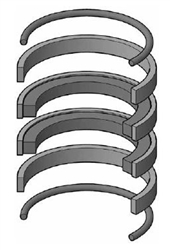 HV2-KB500-250, HIGH LOAD PISTON KIT, 2-1/2" ROD, NITRILE