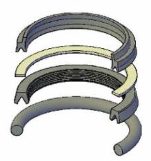 JV-KR400-175, ROD SEAL KIT, 1-3/4" ROD, FLUOROCARBON (VITON)