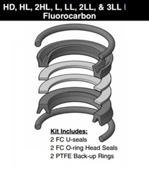 PK602HLL05, PISTON SEAL KIT, 6", FLUOROCARBON (VITON)