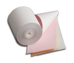 three ply white yellow pink paper rolls