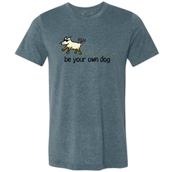 Be Your Own Dog Heather T Shirt. Heather Slate.
