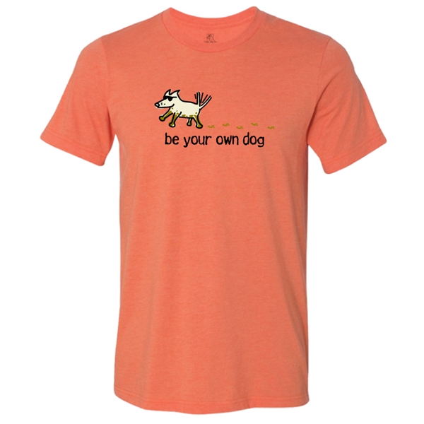 Be Your Own Dog Heather T Shirt. Heather Orange.