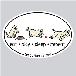 Eat Play Sleep Repeat Car Magnet. Sold Individual.