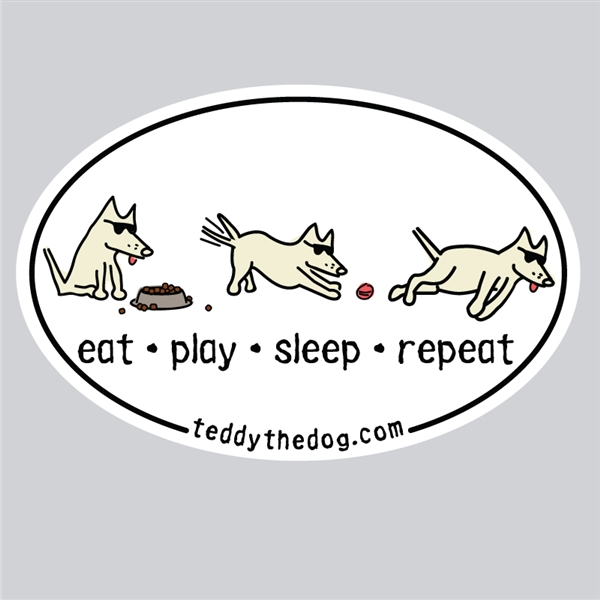 Eat Play Sleep Repeat Car Magnet. Sold Individual.