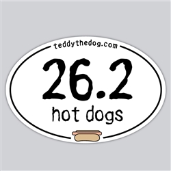 26.2 Hot Dogs Car Magnet. Sold Individual.