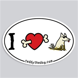 I Heart Teddy Car Magnet. Sold Individual.