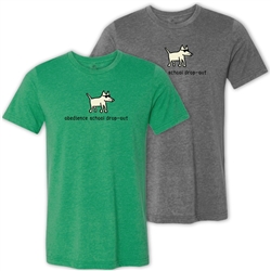 Obedience School Drop Out Heather T Shirt. Heather Green.