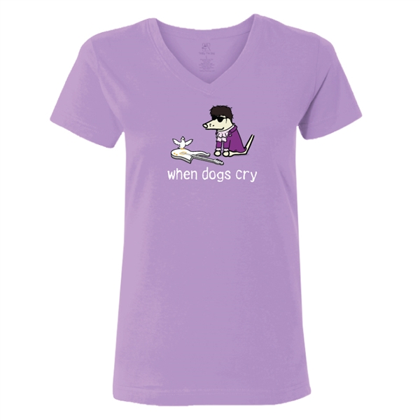 Prince - When Dogs Cry Ladies V neck