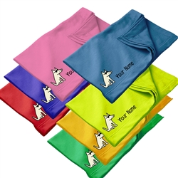 Teddy's Customizable Applique Sweatshirt Blanket. Assorted Colors.