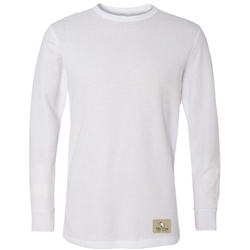 Waffle Long Sleeve Base Layer in White - Teddy the Dog