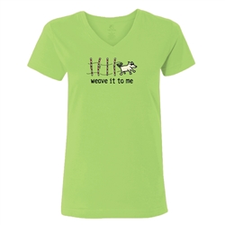 Weave It To Me Ladies V-Neck T Shirt