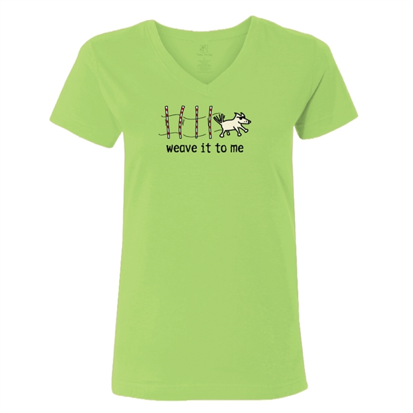 Weave It To Me Ladies V-Neck T Shirt