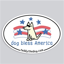 Dog Bless America Car Magnet. Sold Individual.