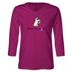 Paws For Pink Ladies 3/4 Tee