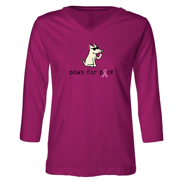 Paws For Pink Ladies 3/4 Tee