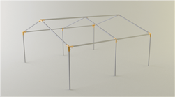 20 X 16 CANOPY KIT, PEAKED ROOF LONG, BREAKDOWN