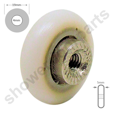 Two Replacement Shower Door Wheels -SDR-017-19-M4T