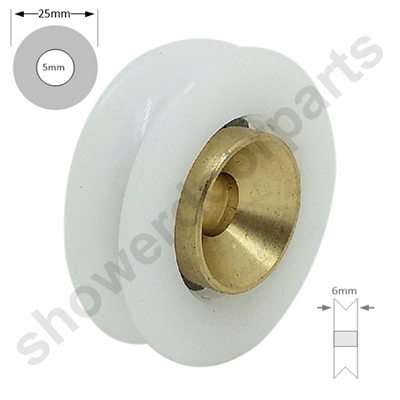 Two Replacement Shower Door Wheels -SDR-IMA-25mmv