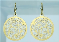 18g Earrings - Gold Acrylic - Abstract Circle