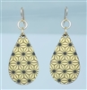 18g Earrings - Gold Acrylic - Asanoha Drop