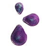 Galaxy Teardrops - Green on Amethyst