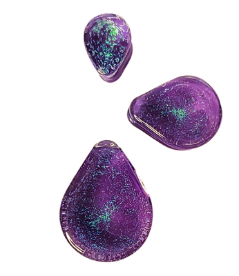 Galaxy Teardrops - Green on Amethyst