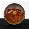 Small Heart Opal on Orange Foil Silver Ring