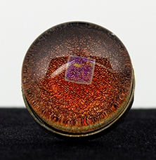 Raw Opal on Orange Foil Silver Ring