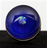 Sphere Opal on Blue Foil Silver Ring