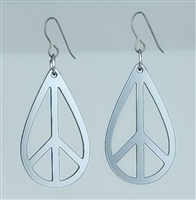18g Earrings - Silver Acrylic - Peace Drop
