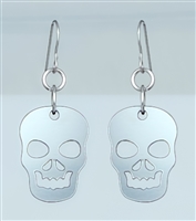 18g Earrings - Silver Acrylic - Skull