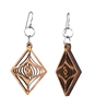 18g Earrings - Birch Wood - Abstract Diamond