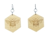 18g Earrings - Birch Wood - Large Bee Hex