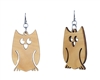 18g Earrings - Birch Wood - Large Owl