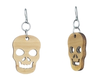 18g Earrings - Birch Wood - Skulls